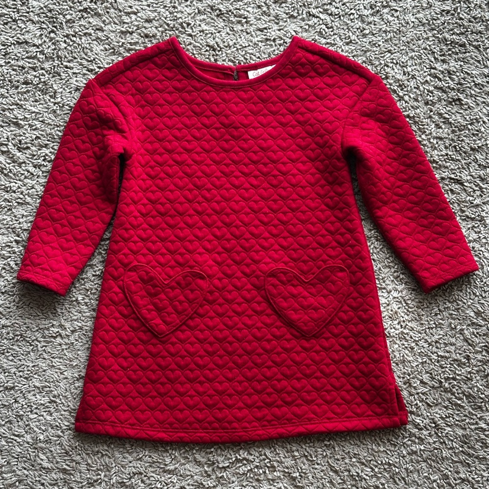 Cat & Jack Red Heart Quilted Dress